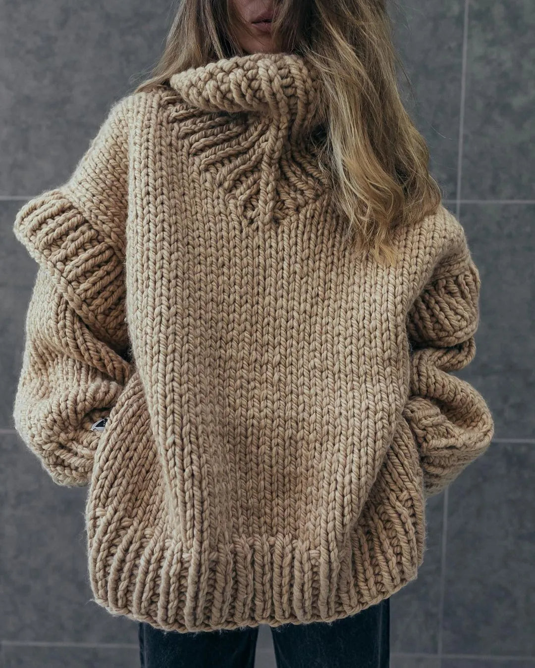 Liva - Strikket Oversized Turtleneck