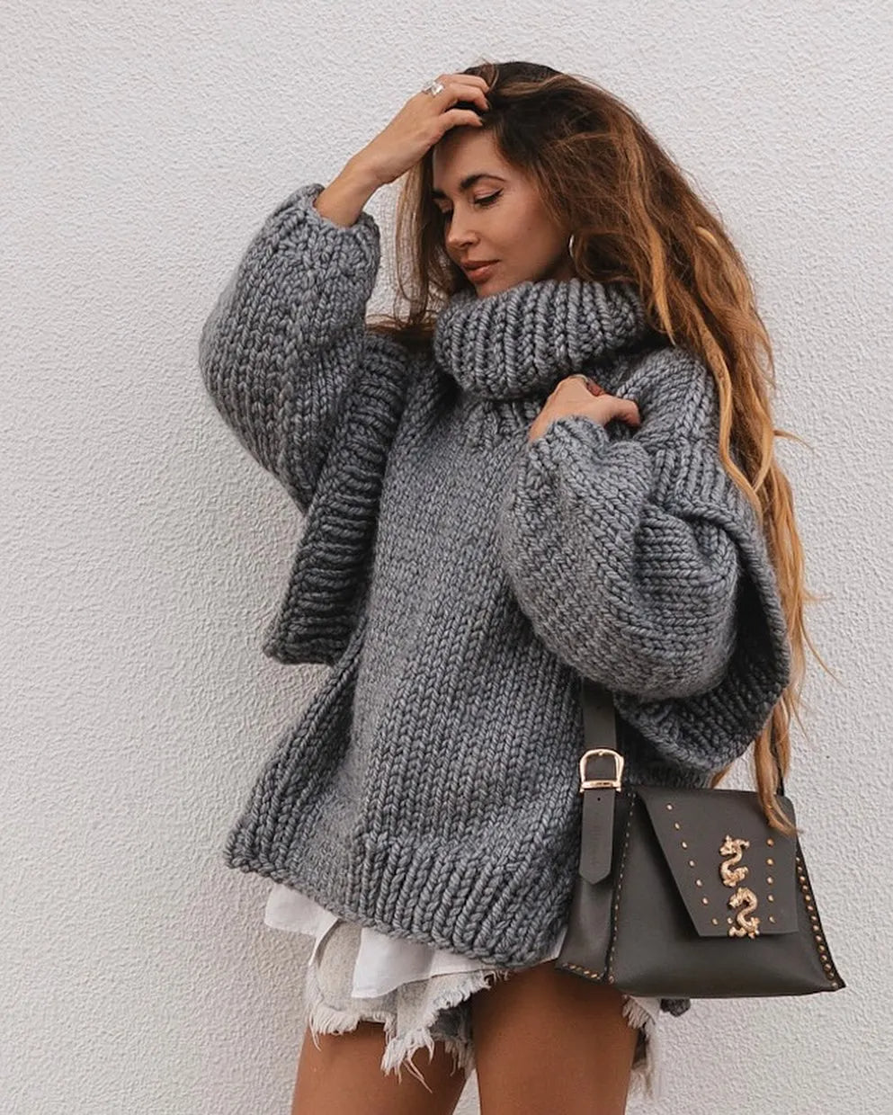 Liva - Strikket Oversized Turtleneck