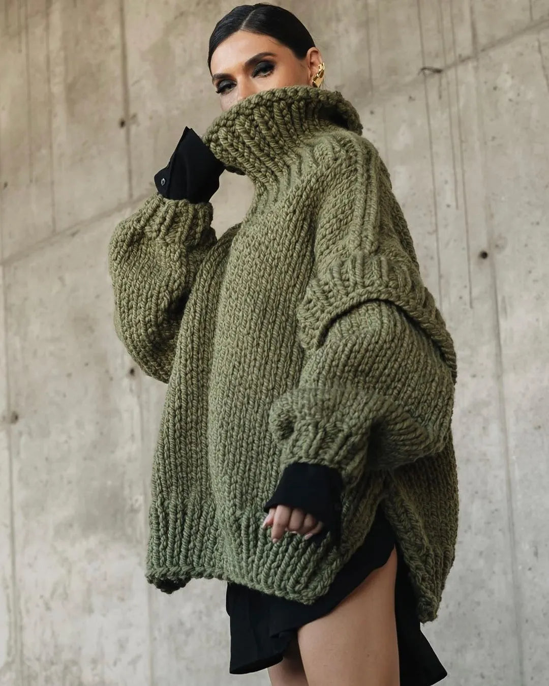 Liva - Strikket Oversized Turtleneck