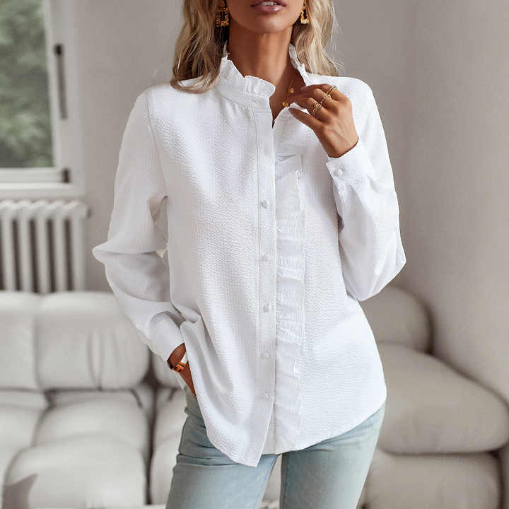 ELisabeth™ | Elegant langermet bluse med mansjettkrage